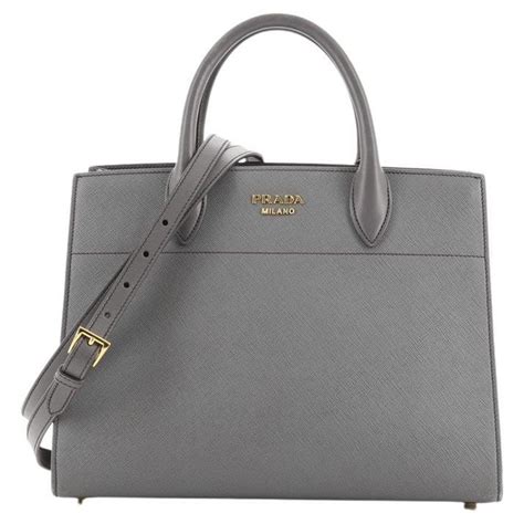 Prada Saffiano & City Calf Medium Bibliothèque Tote 